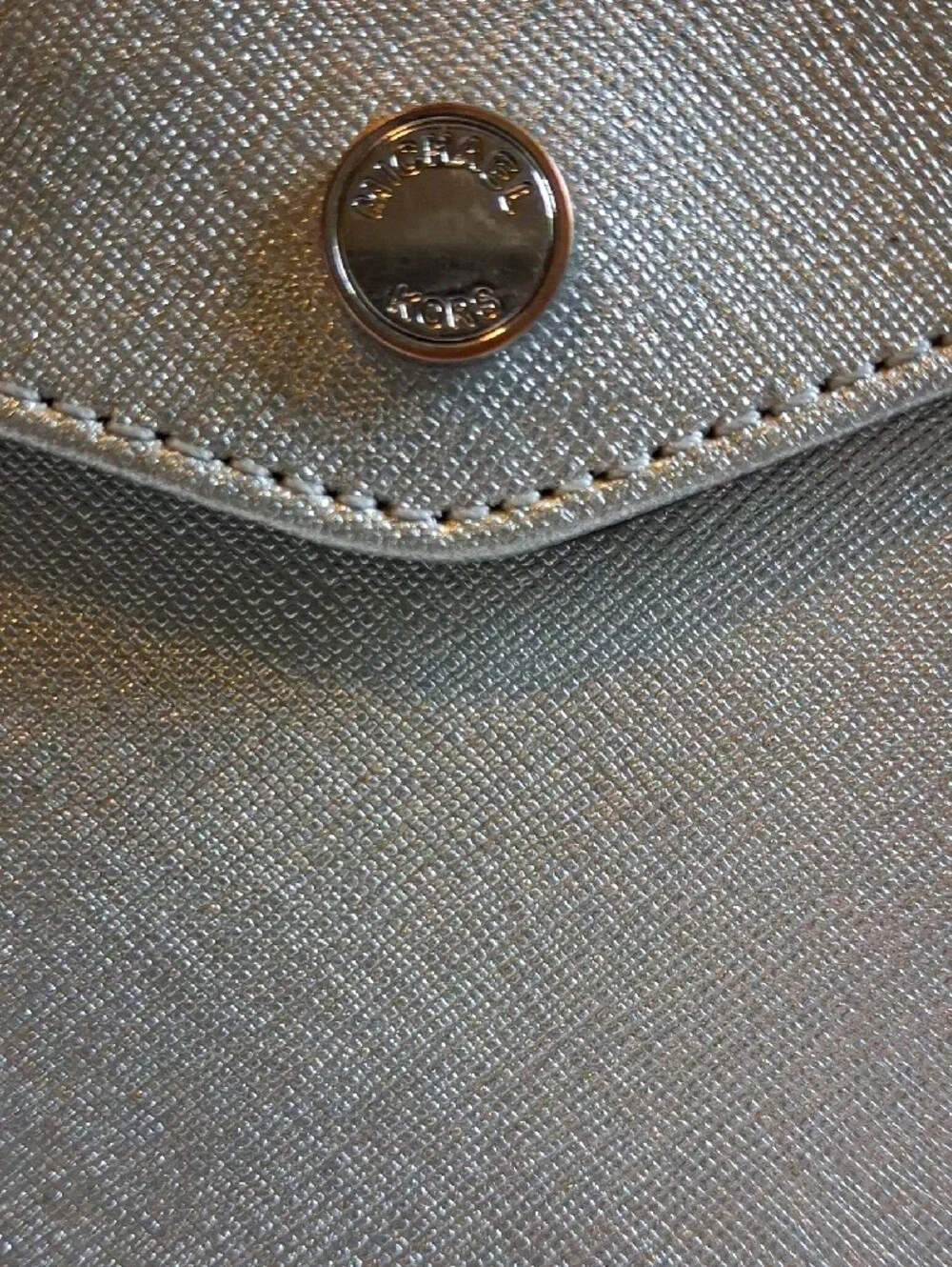 Michael Kors Gray Tote with Metallic Front Pocket